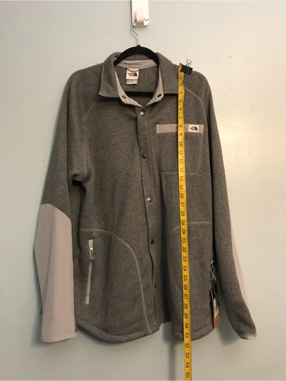 The North Face Men's Gray Two-Tone Fleece Snap Jacket